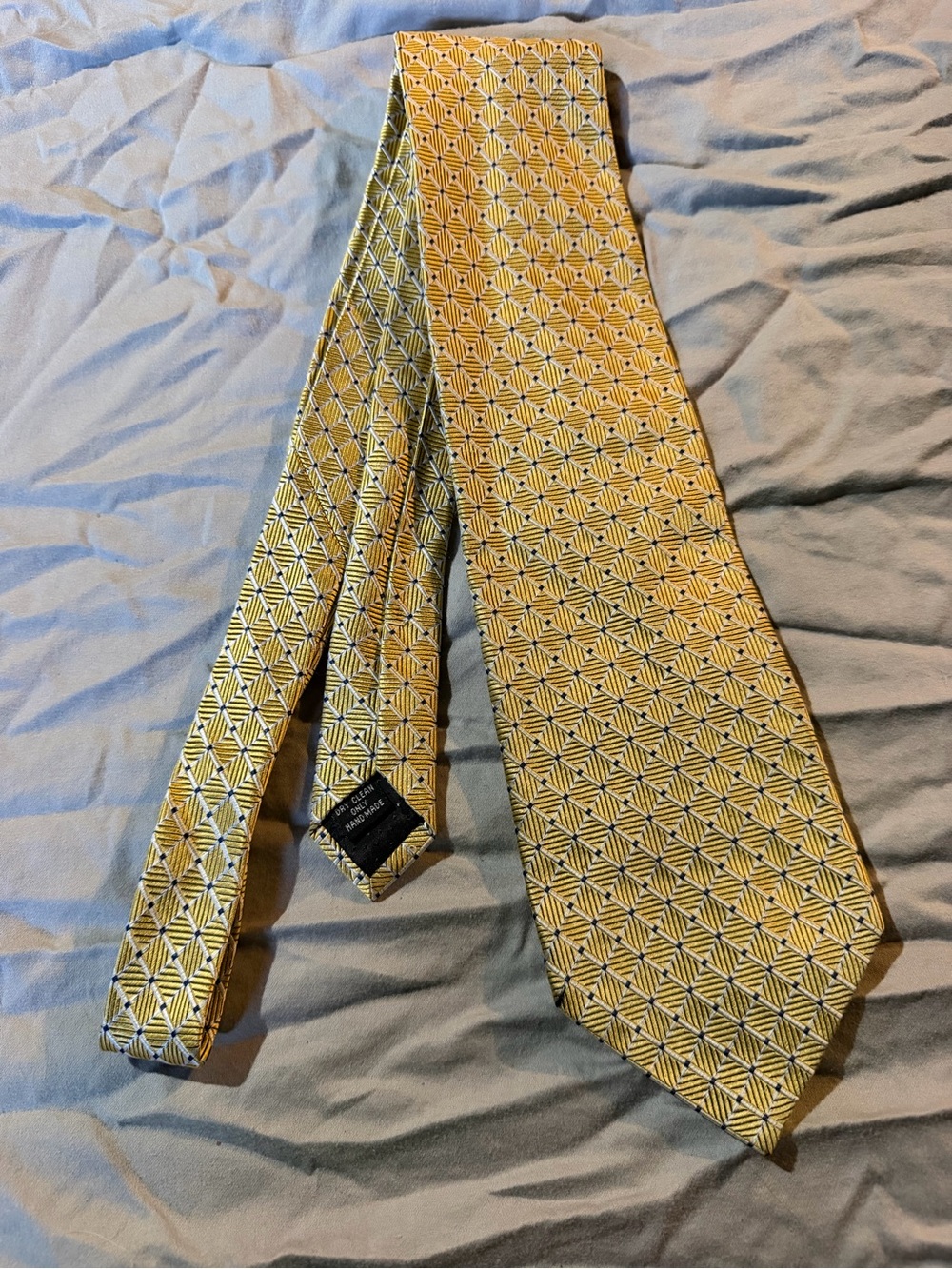 Yellow Geometric Silk Tie - Classic Men's Dress Tie